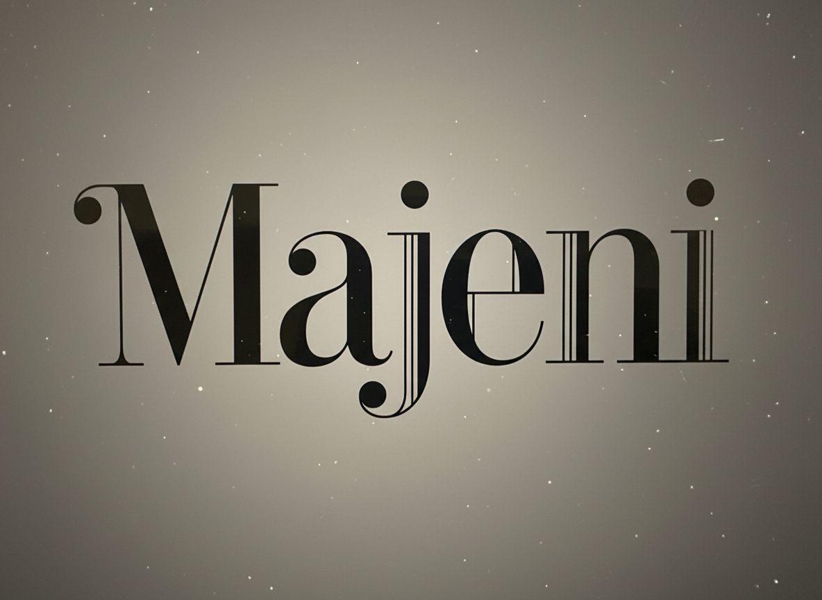Majeni Banner - Exakte Schrift #8F8C88