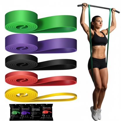 Resistance Bands mit schlanker Frau